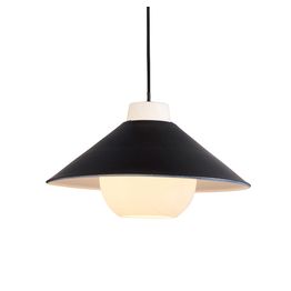 Balham Pendant Matt black &amp; matt white glass