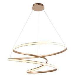 Barton LED Medium Pendant Satin gold paint &amp; white silicone