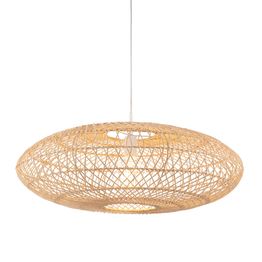 Bath Large Pendant Natural rattan &amp; gloss white