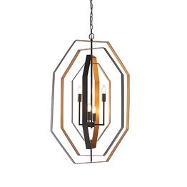 Cambridge 4 Light Pendant Aged bronze effect &amp; antique gold paint