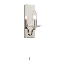 Fleet Bathoom Wall Light Polished nickel plate &amp; clear crystal