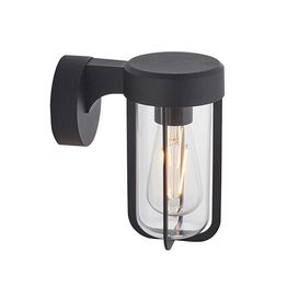Forton Outdoor Wall Light Matt black finish &amp; clear glass