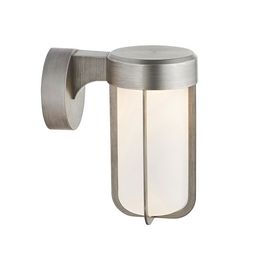 Forton Outdoor Wall Light Brushed silver finish &amp; frosted glass
