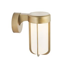 Forton Outdoor Wall Light Brushed gold finish &amp; frosted glass