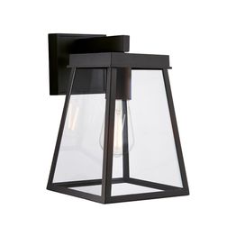 Frampton Outdoor Wall Light Matt black &amp; clear glass