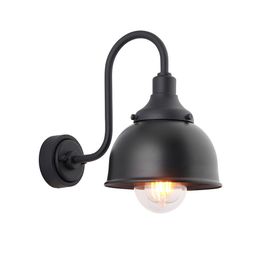 Glalston Outdoor Wall Light Textured &amp; matt black with clear glass