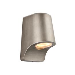 Gathurst Outdoor Wall Light Brushed silver finish &amp; frosted glass
