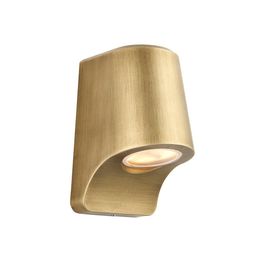 Gathurst Outdoor Wall Light Brushed gold finish &amp; frosted glass