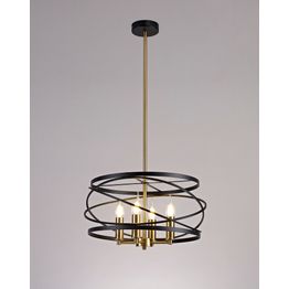 Lexi Pendant, 4 x E14, Black/Satin Gold