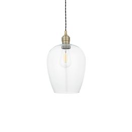 Golborne Pendant Antique brass plate &amp; clear glass