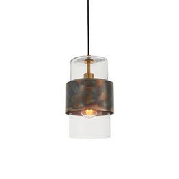 Goswick Pendant Bronze patina plate &amp; clear glass