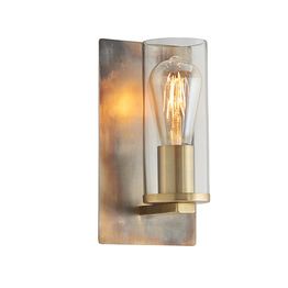 Goswick Wall Light Bronze patina plate &amp; clear glass