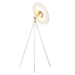 Kendal Floor Lamp Warm white &amp; brushed brass plate
