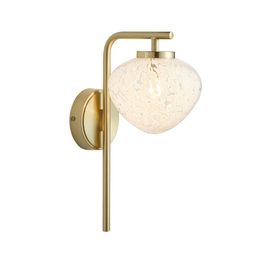 Kilnwick Wall Light Satin brass plate &amp; white confetti glass