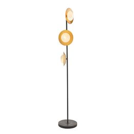 Manston 3 Light Floor Lamp Gold &amp; dark bronze finish with opal glass