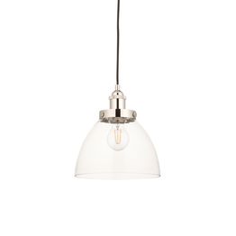 Marham Single Pendant Bright nickel plate &amp; clear glass