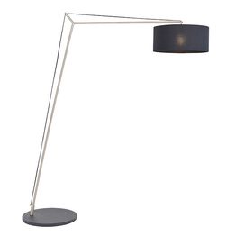 Martock Floor Lamp Matt nickel plate &amp; black cotton fabric