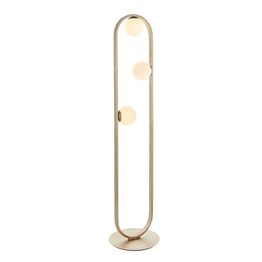 Melbourne Brushed Gold Finish &amp; Gloss Opal Glass Floor Lamp