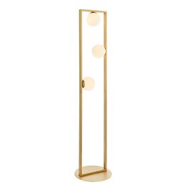 Melbourne Floor Lamp Brushed gold finish &amp; gloss opal glass