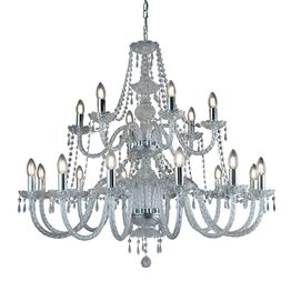Hale 18Lt Pendant - Chrome Metal &amp; Clear Crystal