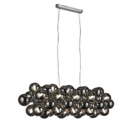 Berry 25Lt Bar Pendant - Chrome Metal &amp; Smoked Glass