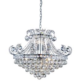Bloomsbury 6Lt Tiered Chandelier - Chrome, Clear Crystal