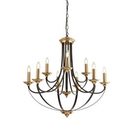 Belfry 9Lt Pendant - Dark Bronze &amp; Brown Metal