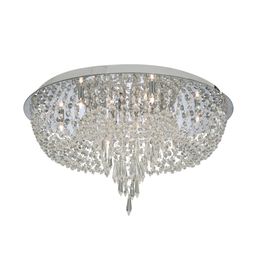 Crisslet 10Lt Flush Ceiling Light - Chrome &amp; Clear Crystal