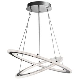 Solexa 2Lt Pendant - Chrome Metal &amp; Frosted Acrylic