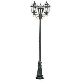 New Orleans Outdoor Post - Black Gold Metal &amp; Glass