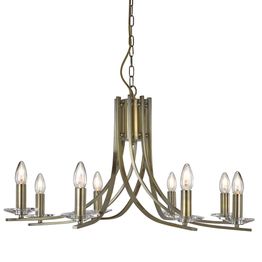 Ascona 8Lt Pendant - Antique Brass Metal &amp; Glass