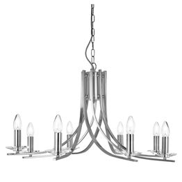 Ascona 8Lt Pendant - Satin Silver &amp; Clear Glass Sconces