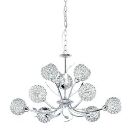Bellis II 9Lt Pendant - Chrome &amp; Clear Glass