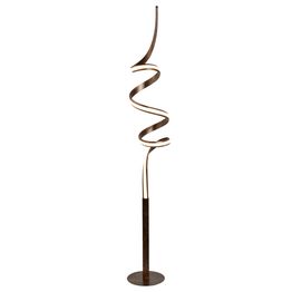 Ribbon LED Twist Floor Lamp - Rustic Black/Gold Metal &amp; Opal