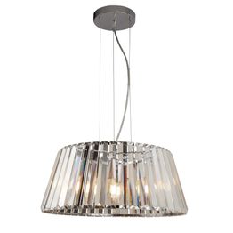 Tiara 5Lt Pendant to Semi-Flush - Chrome Metal &amp; Clear Glass