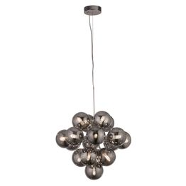 Berry 17Lt Pendant - Chrome Metal &amp; Smoked Glass