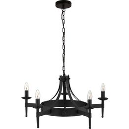 Cartwheel II 5Lt Pendant - Black Wrought Iron