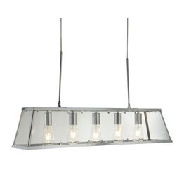 Voyager 5Lt Bar Pendant - Chrome Metal &amp; Glass