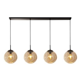 Punch 4Lt Bar Pendant- Black Metal &amp; Champagne Punched Glass