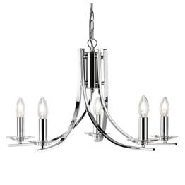 Ascona 5Lt Pendant - Chrome Metal &amp; Glass