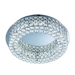 Vesta Flush - Chrome Metal &amp; Crystal