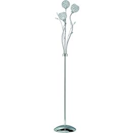 Bellis II 3Lt Floor Lamp - Chrome &amp; Clear Glass