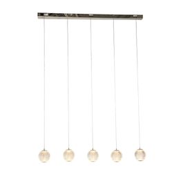 Allure 5Lt Bar Pendant - Chrome Metal &amp; Clear Acrylic