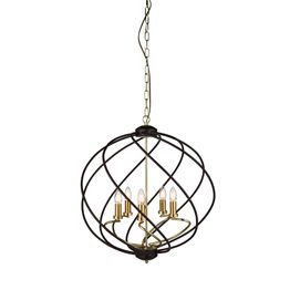 Flow 5Lt Pendant - Black Metal &amp; Bronze