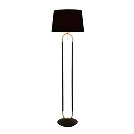 Jazz Floor Lamp - Black, Satin Brass Metal &amp; Black Velvet