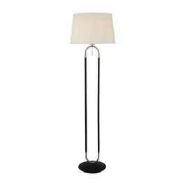 Jazz Floor Lamp - Black, Satin Silver Metal &amp; White Velvet