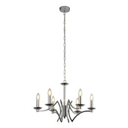 Ascot 6Lt Pendant- Chrome Metal