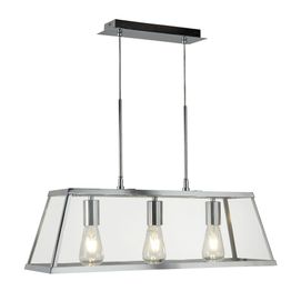 Voyager 3Lt Bar Pendant - Chrome Metal &amp; Glass