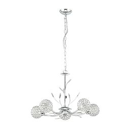 Bellis II 5Lt Pendant - Chrome &amp; Clear Glass