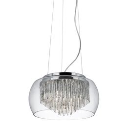 Curva 4Lt Pendant - Chrome Metal &amp; Crystal Glass